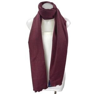 NEW Gap Red Black Gingham Checkered Fringe Hem Shawl Wrap Scarf 200x50 One Size